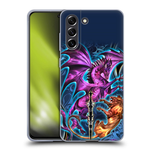 Ruth Thompson Art Purple Dragon, Sword & Lion Soft Gel Case for Samsung Galaxy S21 FE 5G