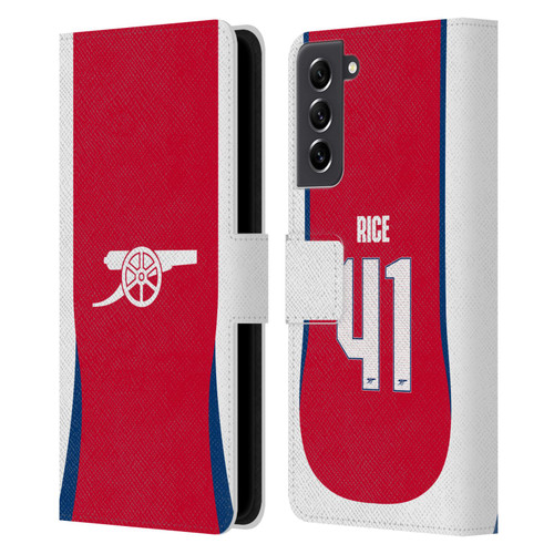 Arsenal FC 2024/25 Players Home Kit Declan Rice Leather Book Wallet Case Cover For Samsung Galaxy S21 FE 5G