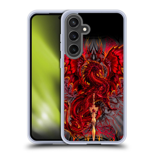 Ruth Thompson Art Red Tribal Dragon With Sword Soft Gel Case for Samsung Galaxy S24 FE
