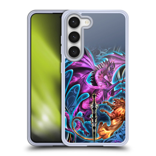 Ruth Thompson Art Purple Dragon, Sword & Lion Soft Gel Case for Samsung Galaxy S23 5G