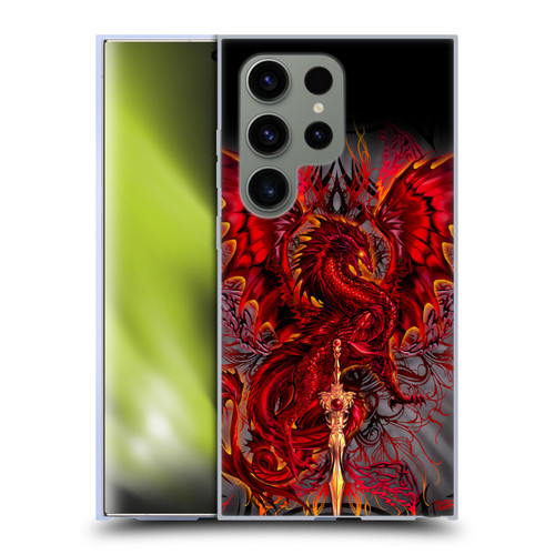 Ruth Thompson Art Red Tribal Dragon With Sword Soft Gel Case for Samsung Galaxy S24 Ultra 5G