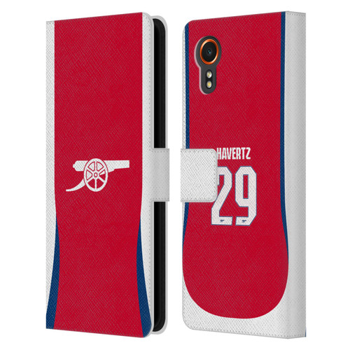 Arsenal FC 2024/25 Players Home Kit Kai Havertz Leather Book Wallet Case Cover For Samsung Galaxy Xcover7 5G