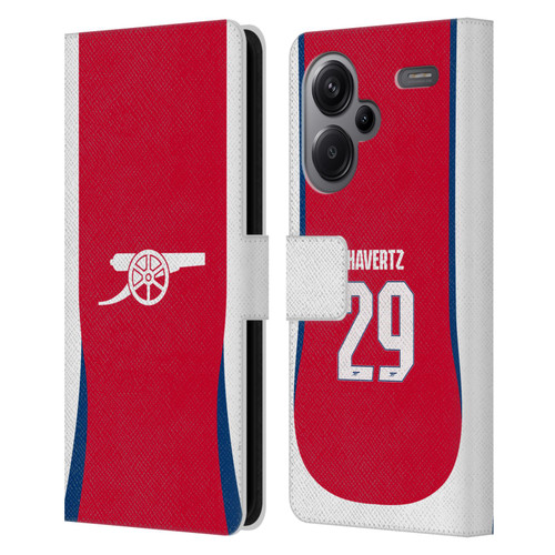 Arsenal FC 2024/25 Players Home Kit Kai Havertz Leather Book Wallet Case Cover For Xiaomi Redmi Note 13 Pro Plus 5G