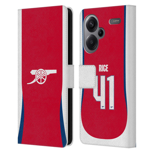 Arsenal FC 2024/25 Players Home Kit Declan Rice Leather Book Wallet Case Cover For Xiaomi Redmi Note 13 Pro Plus 5G