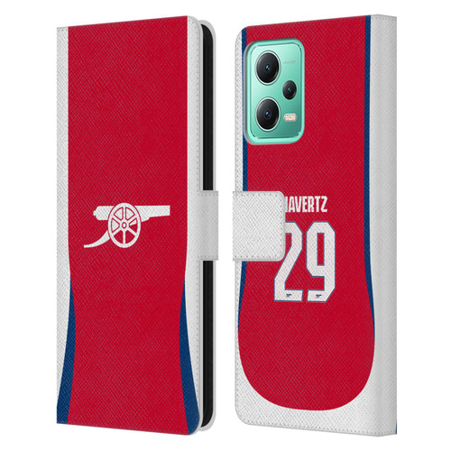 Arsenal FC 2024/25 Players Home Kit Kai Havertz Leather Book Wallet Case Cover For Xiaomi Redmi Note 12 5G