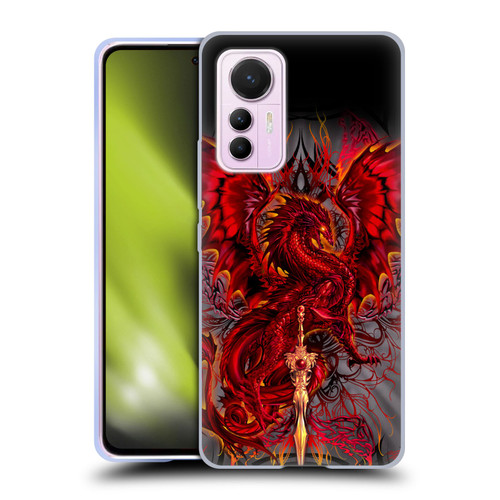 Ruth Thompson Art Red Tribal Dragon With Sword Soft Gel Case for Xiaomi 12 Lite