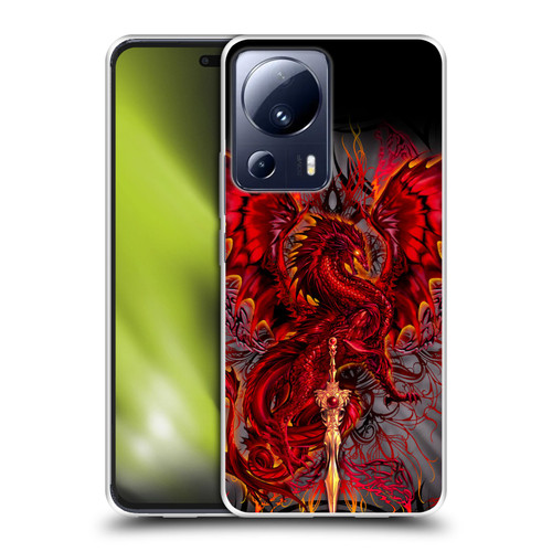Ruth Thompson Art Red Tribal Dragon With Sword Soft Gel Case for Xiaomi 13 Lite 5G