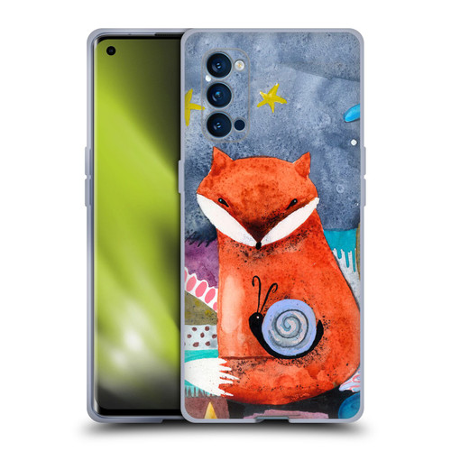 Wyanne Animals Nighty Nite Fox Soft Gel Case for OPPO Reno 4 Pro 5G