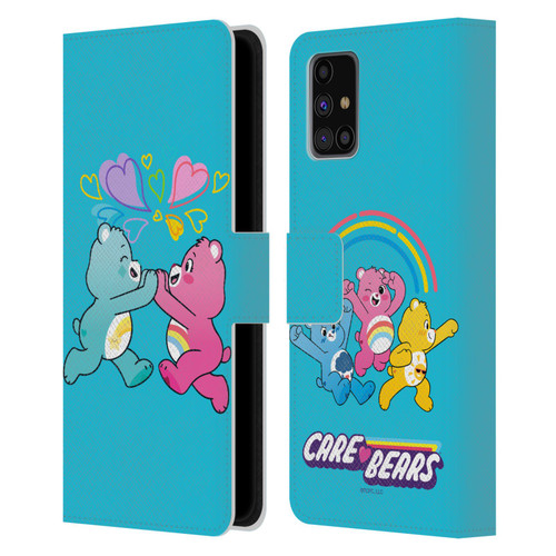 Care Bears Characters Funshine, Cheer And Grumpy Group 2 Leather Book Wallet Case Cover For Samsung Galaxy M31s (2020)