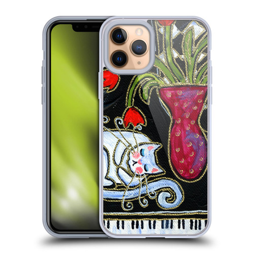 Wyanne Cat Kitty Asleep On The Piano Soft Gel Case for Apple iPhone 11 Pro
