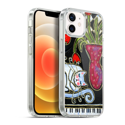 Wyanne Cat Kitty Asleep On The Piano Soft Gel Case for Apple iPhone 12 / iPhone 12 Pro & MagSafe