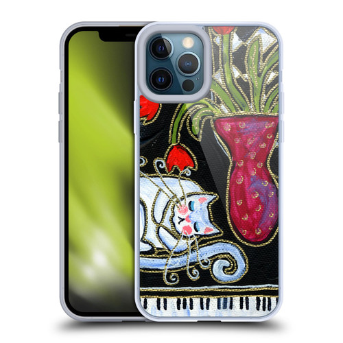 Wyanne Cat Kitty Asleep On The Piano Soft Gel Case for Apple iPhone 12 Pro Max