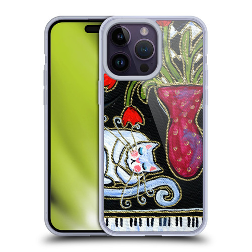 Wyanne Cat Kitty Asleep On The Piano Soft Gel Case for Apple iPhone 14 Pro Max
