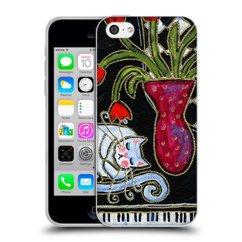 Wyanne Cat Kitty Asleep On The Piano Soft Gel Case for Apple iPhone 5c