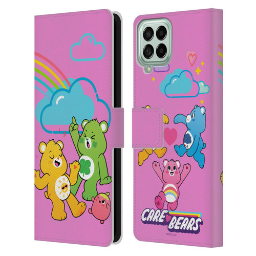 Care Bears Characters Funshine, Cheer And Grumpy Group Leather Book Wallet Case Cover For Samsung Galaxy M33 (2022)