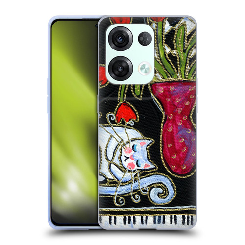 Wyanne Cat Kitty Asleep On The Piano Soft Gel Case for OPPO Reno8 Pro