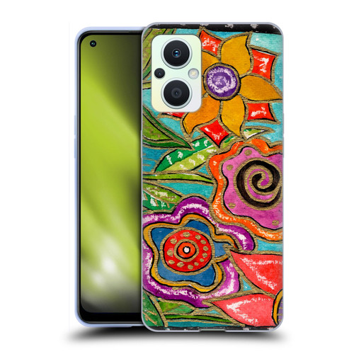 Wyanne Nature Funky Flower Garden Soft Gel Case for OPPO Reno8 Lite
