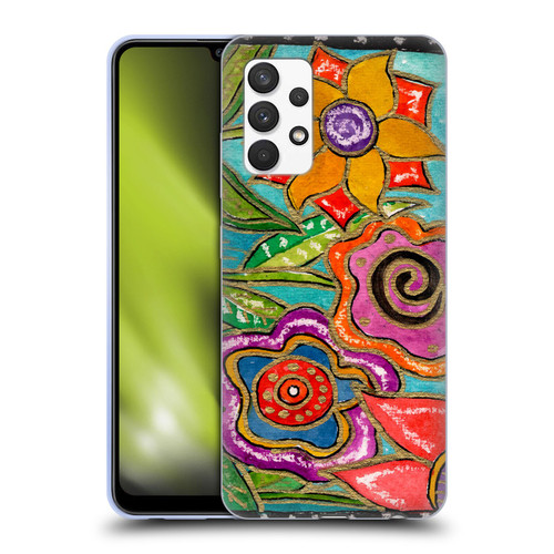 Wyanne Nature Funky Flower Garden Soft Gel Case for Samsung Galaxy A32 (2021)