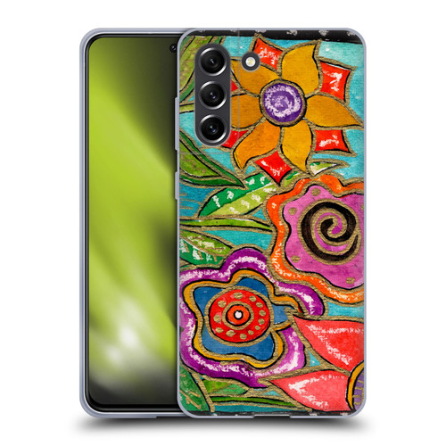 Wyanne Nature Funky Flower Garden Soft Gel Case for Samsung Galaxy S21 FE 5G