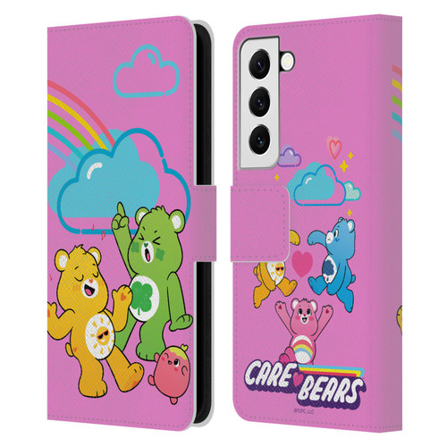 Care Bears Characters Funshine, Cheer And Grumpy Group Leather Book Wallet Case Cover For Samsung Galaxy S22 5G