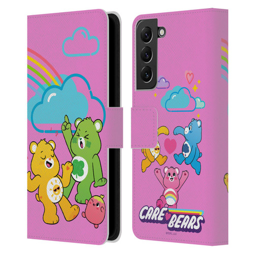 Care Bears Characters Funshine, Cheer And Grumpy Group Leather Book Wallet Case Cover For Samsung Galaxy S22+ 5G