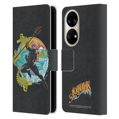 Aquaman And The Lost Kingdom Graphics Black Manta Art Leather Book Wallet Case Cover For Huawei P50