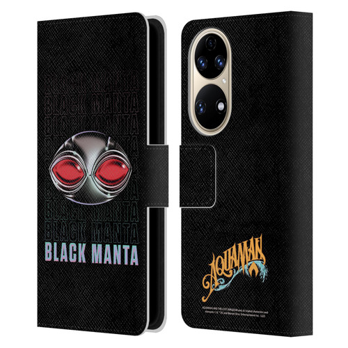 Aquaman And The Lost Kingdom Graphics Black Manta Helmet Leather Book Wallet Case Cover For Huawei P50