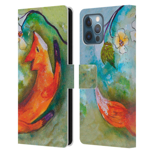 Wyanne Animals Fox In The Round Leather Book Wallet Case Cover For Apple iPhone 12 Pro Max