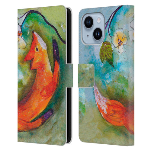 Wyanne Animals Fox In The Round Leather Book Wallet Case Cover For Apple iPhone 14 Plus