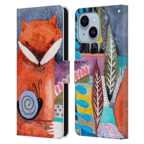 Wyanne Animals Nighty Nite Fox Leather Book Wallet Case Cover For Apple iPhone 14 Plus
