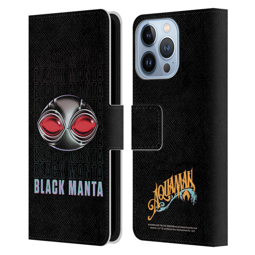 Aquaman And The Lost Kingdom Graphics Black Manta Helmet Leather Book Wallet Case Cover For Apple iPhone 13 Pro