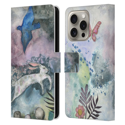 Wyanne Animals Bird and Rabbit Leather Book Wallet Case Cover For Apple iPhone 16 Pro