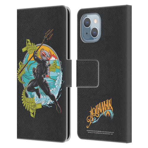 Aquaman And The Lost Kingdom Graphics Black Manta Art Leather Book Wallet Case Cover For Apple iPhone 14