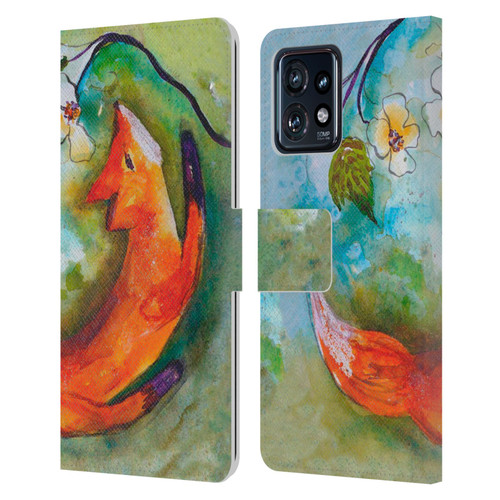 Wyanne Animals Fox In The Round Leather Book Wallet Case Cover For Motorola Moto Edge 40 Pro
