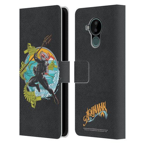 Aquaman And The Lost Kingdom Graphics Black Manta Art Leather Book Wallet Case Cover For Nokia C30