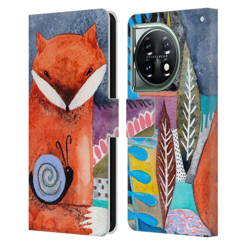 Wyanne Animals Nighty Nite Fox Leather Book Wallet Case Cover For OnePlus 11 5G