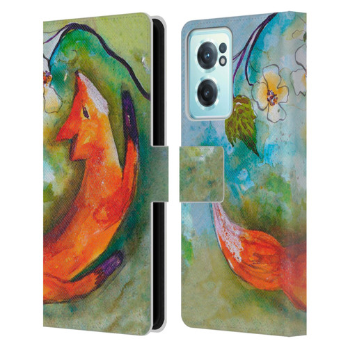 Wyanne Animals Fox In The Round Leather Book Wallet Case Cover For OnePlus Nord CE 2 5G