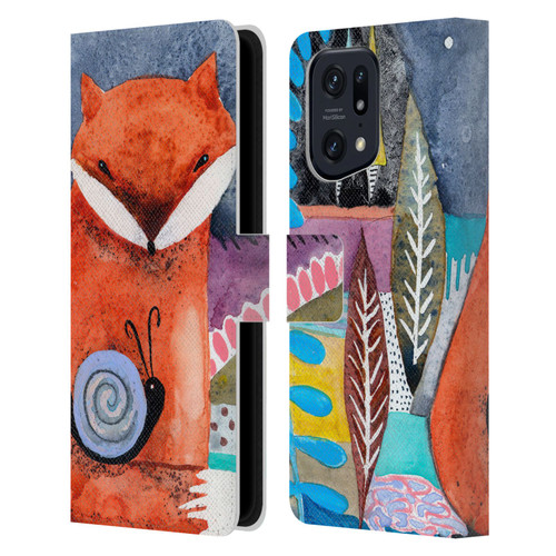 Wyanne Animals Nighty Nite Fox Leather Book Wallet Case Cover For OPPO Find X5 Pro