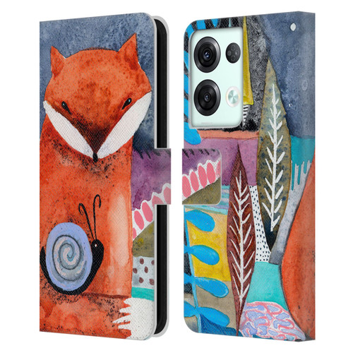 Wyanne Animals Nighty Nite Fox Leather Book Wallet Case Cover For OPPO Reno8 Pro