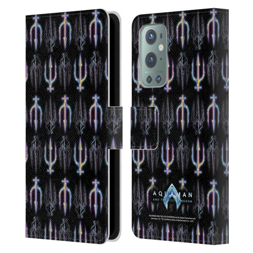 Aquaman And The Lost Kingdom Graphics Trident Pattern Leather Book Wallet Case Cover For OnePlus 9