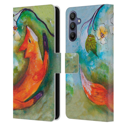 Wyanne Animals Fox In The Round Leather Book Wallet Case Cover For Samsung Galaxy A15