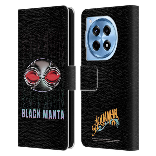 Aquaman And The Lost Kingdom Graphics Black Manta Helmet Leather Book Wallet Case Cover For OnePlus 12R