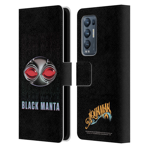 Aquaman And The Lost Kingdom Graphics Black Manta Helmet Leather Book Wallet Case Cover For OPPO Find X3 Neo / Reno5 Pro+ 5G