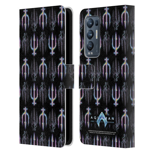 Aquaman And The Lost Kingdom Graphics Trident Pattern Leather Book Wallet Case Cover For OPPO Find X3 Neo / Reno5 Pro+ 5G