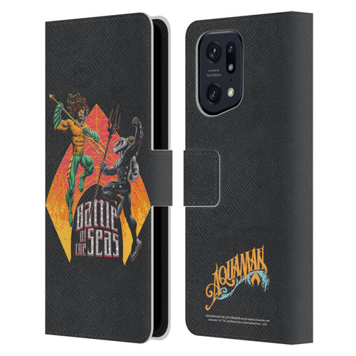 Aquaman And The Lost Kingdom Graphics Battle Of The Seas Leather Book Wallet Case Cover For OPPO Find X5 Pro