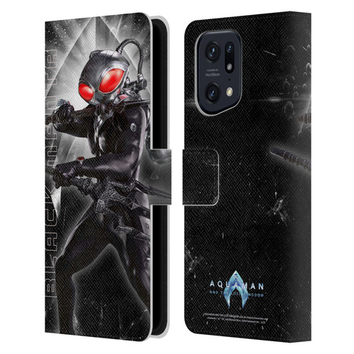 Aquaman And The Lost Kingdom Graphics Black Manta Leather Book Wallet Case Cover For OPPO Find X5 Pro