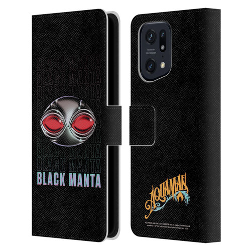 Aquaman And The Lost Kingdom Graphics Black Manta Helmet Leather Book Wallet Case Cover For OPPO Find X5 Pro