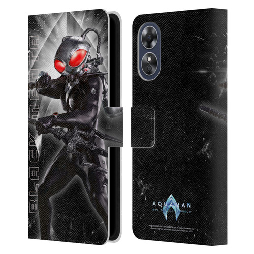 Aquaman And The Lost Kingdom Graphics Black Manta Leather Book Wallet Case Cover For OPPO A17