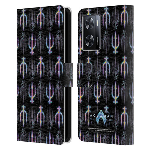Aquaman And The Lost Kingdom Graphics Trident Pattern Leather Book Wallet Case Cover For OPPO A57s