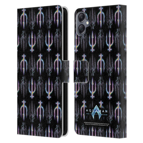 Aquaman And The Lost Kingdom Graphics Trident Pattern Leather Book Wallet Case Cover For Samsung Galaxy A05